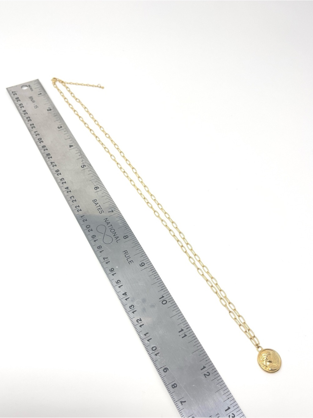 New Anthropologie x Tai Gold Link Coin Pendant Necklace - Picture 5 of 5